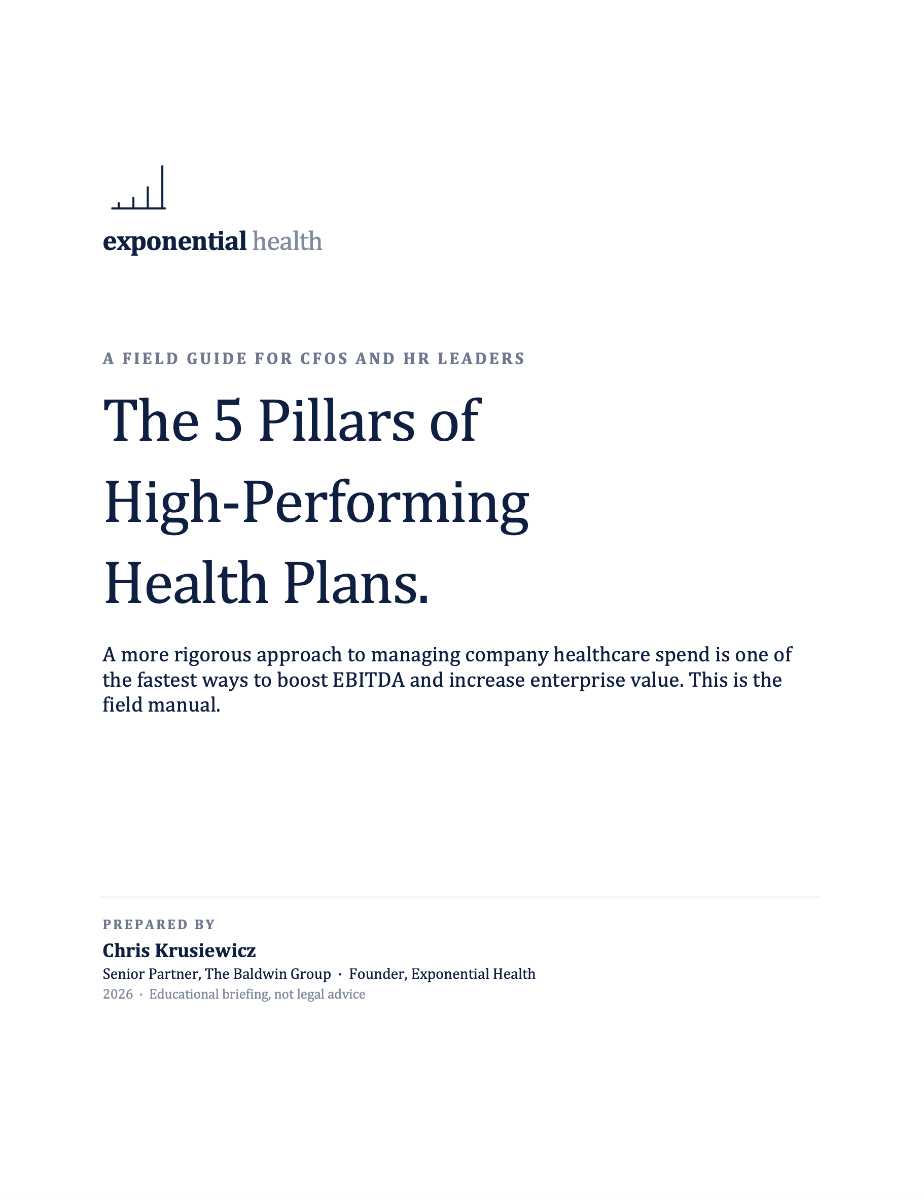 The 5 Pillars of High-Performing Health Plans whitepaper cover